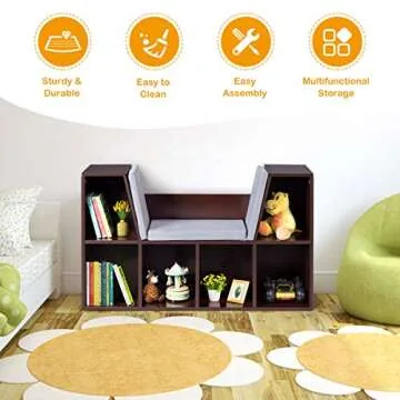HONEY JOY Kids Reading Nook Organizer for Playroom