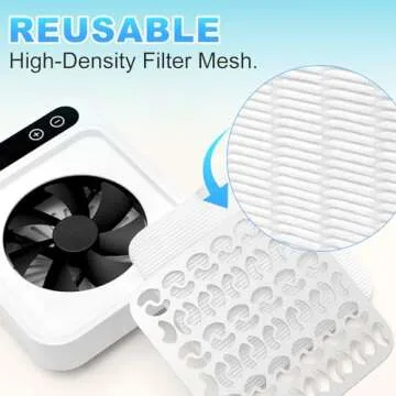 Nail Dust Collector,Essential Dust Collector Nail Tech Tool with Reusable Filter,Vacuum Fan Dust Collector for Acrylic Nail Drill Dust Extractor Acrylic Nail Tools in Salon & Home Settings-White