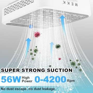 Nail Dust Collector,Essential Dust Collector Nail Tech Tool with Reusable Filter,Vacuum Fan Dust Collector for Acrylic Nail Drill Dust Extractor Acrylic Nail Tools in Salon & Home Settings-White