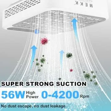 Nail Dust Collector,Essential Dust Collector Nail Tech Tool with Reusable Filter,Vacuum Fan Dust Collector for Acrylic Nail Drill Dust Extractor Acrylic Nail Tools in Salon & Home Settings-White