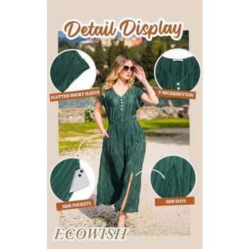 Elegant ECOWISH Summer Maxi Dress for Weddings & More