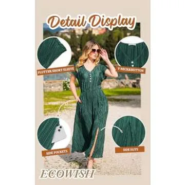 Elegant ECOWISH Summer Maxi Dress for Weddings & More