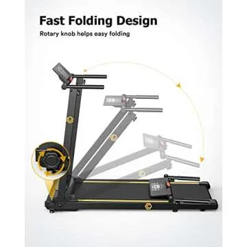 UREVO Compact Folding Treadmill for Home with 12 HIIT Modes