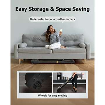 UREVO Folding Treadmill, 2.25HP Treadmills for Home with 12 HIIT Modes, Compact Mini Treadmill for Home Office, Space Saving Small Treadmill with Large Running Area, LCD Display, Easy to Fold