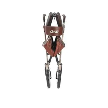 Drive Medical RTL10266CH-HS Nitro DLX Foldable Rollator Walker with Seat, Champagne (Brown)