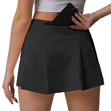 Husnainna High Waisted Pleated Tennis Skirt with Pockets Athletic Golf Skorts for Women Casual Worko...
