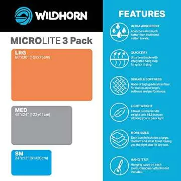 Wildhorn Microfiber Towel Pack - Quick Dry Travel Towels