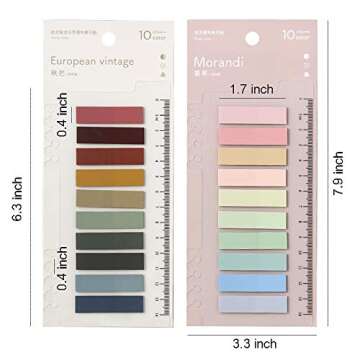 Toosunny 1200 Pieces Tabs 60 Colors Sticky Index Tabs, Writable and Repositionable File Tabs Flags for Pages or Book Markers, Reading Notes, Classify File