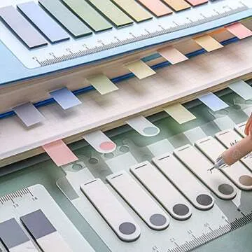 Toosunny 1200 Pieces Tabs 60 Colors Sticky Index Tabs, Writable and Repositionable File Tabs Flags for Pages or Book Markers, Reading Notes, Classify File