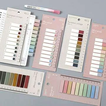 Toosunny 1200 Pieces Tabs 60 Colors Sticky Index Tabs, Writable and Repositionable File Tabs Flags for Pages or Book Markers, Reading Notes, Classify File