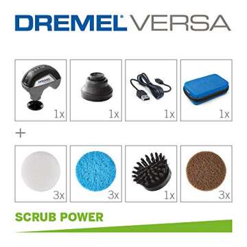 Dremel Versa - Cordless Power Spin Scrubber Kit with Accessories for Efficient Cleaning