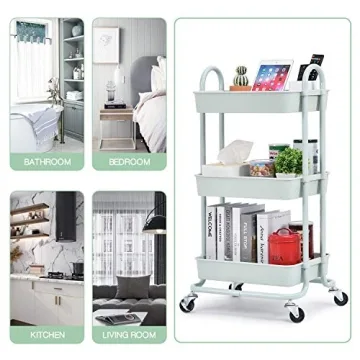 Stylish TOOLF Utility Rolling Cart for Easy Organization