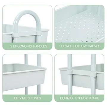 Stylish TOOLF Utility Rolling Cart for Easy Organization