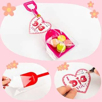 36 Valentine’s Plastic Shovels with Gift Cards for Parties