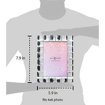 Isaac Jacobs Decorative Sparkling Jewel Picture Frame, Photo Display & Home Décor (4x6, Clear)