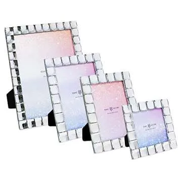 Isaac Jacobs Decorative Sparkling Jewel Picture Frame, Photo Display & Home Décor (4x6, Clear)