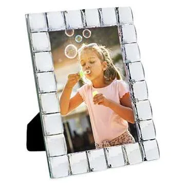 Isaac Jacobs Decorative Sparkling Jewel Picture Frame, Photo Display & Home Décor (4x6, Clear)