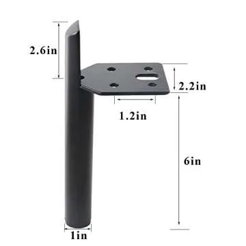 Osring Modern 6 Inch Metal Furniture Legs - Set of 4 for Stylish Home Decor