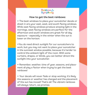 Rainbow Symphony Window Stickers for Stunning Sunlight Rainbows
