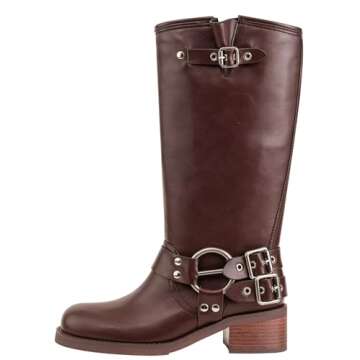 Stylish LUMUTA Women's Knee High Cowboy Riding Boots