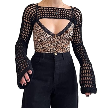 Y2k Crochet Hollow Out Crop Top for Trendy Style