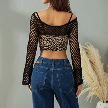 Y2k Crochet Hollow Out Crop Top for Trendy Style