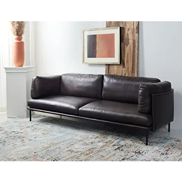 Luxurious SAFAVIEH Couture Leather Sofa - Fully Assembled