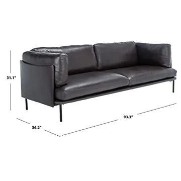 Luxurious SAFAVIEH Couture Leather Sofa - Fully Assembled
