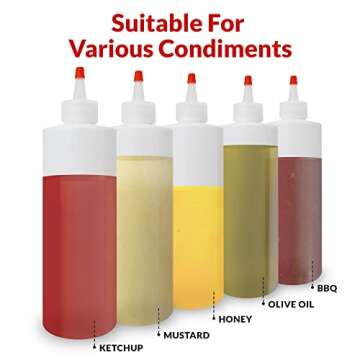 Reli. Plastic Squeeze Bottles, 16 oz. | 10 Pack | Condiment Squeeze Bottles for Sauces | Clear w/Red Tip Cap | 16 Ounce Hot Sauce, Ketchup | Condiments, Olive Oil, Glue