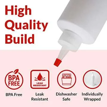 Reli. Plastic Squeeze Bottles, 16 oz. | 10 Pack | Condiment Squeeze Bottles for Sauces | Clear w/Red Tip Cap | 16 Ounce Hot Sauce, Ketchup | Condiments, Olive Oil, Glue