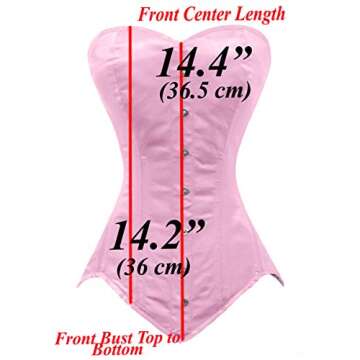 luvsecretlingerie Heavy Duty 26 Double Steel Boned Waist Training Satin Normal Torso Overbust Shaper Corset #8151-OT-SA
