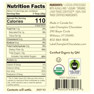 Lake Champlain Organic Dark Hot Chocolate Mix - 13 Serv.