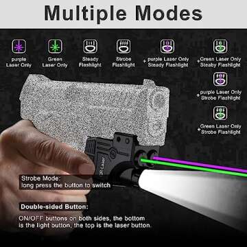 3 in 1 Green Purple Laser Light Tactical Combo