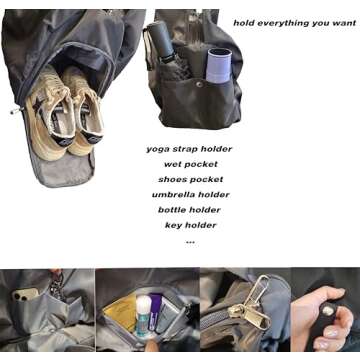 Uhawi Yoga Gym Bag with Mat Holder and Wet Dry Storage