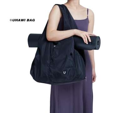 Uhawi Yoga Gym Bag with Mat Holder and Wet Dry Storage