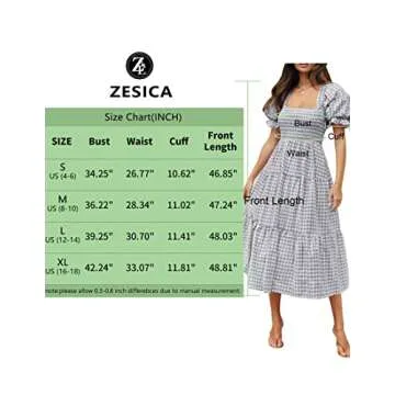 ZESICA Women's Bohemian Summer Midi Dress for 2025