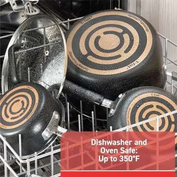 T-fal Signature Non Stick Sauce Pan w/ Glass Lid 3 Quart, Oven Broiler Safe 350F, Scratch Resistant, Comfortable handle, Versatile & Convenient, Cookware, Pots and Pans, Dishwasher Safe, Black
