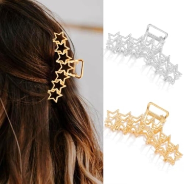 BARTOSI Metal Hair Claw Clips Gold Star Hair Clips Large Claw Clips for Thick Hair Hair Jaw Clamps H...