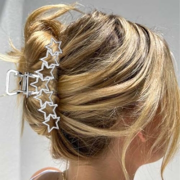 BARTOSI Gold Star Hair Claw Clips for Women - Set of 2