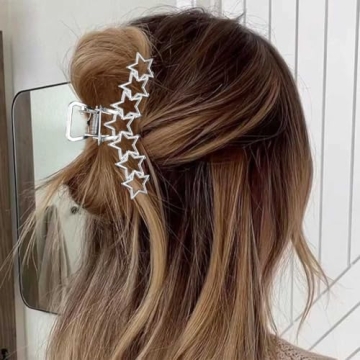 BARTOSI Gold Star Hair Claw Clips for Women - Set of 2