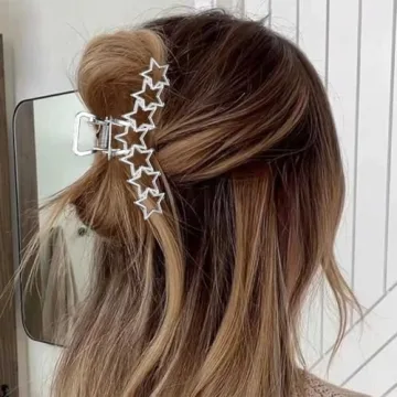 BARTOSI Gold Star Hair Claw Clips for Women - Set of 2