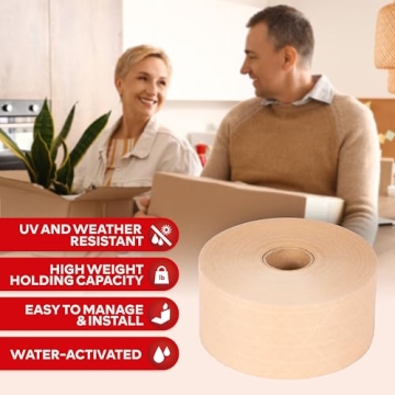 XFasten 375ft Water Activated Packing Tape for Shipping