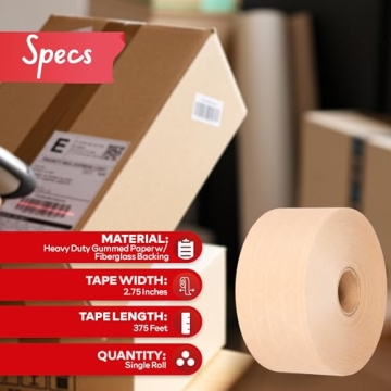 XFasten 375ft Water Activated Packing Tape for Shipping