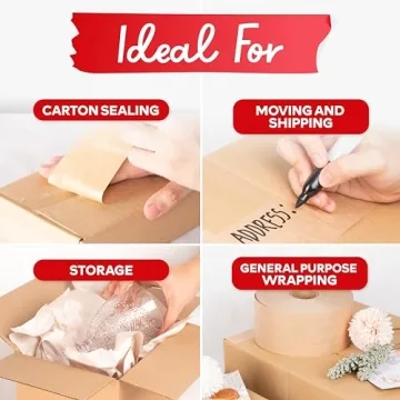 XFasten 375ft Water Activated Packing Tape for Shipping