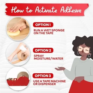 XFasten 375ft Water Activated Packing Tape for Shipping