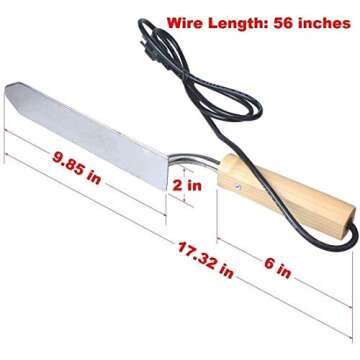 eoocvt Large Stainless Steel Electric Honey Uncapping Knife Beekeeping Scraper Hot Knife