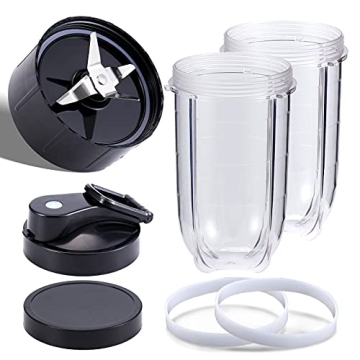 MB1001 16oz 7PCS Blender Replacement Parts 250W Compatible for Magic Bullet with blender cups & Prem...