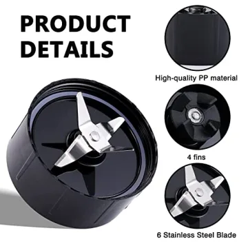 MB1001 16oz 7PCS Blender Replacement Parts 250W Compatible for Magic Bullet with blender cups & Premium Extractor Cross Blade & 2 Extra Gasket & Flip-Top To-Go Lid & Flat Lid MBR Series