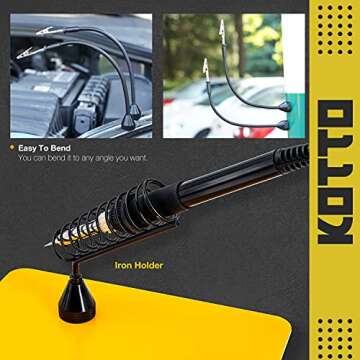 Fstop Labs Third Hand Soldering Tool PCB Holder Four Magnetic Based With Iron Holder, Flexible Metal Arms Helping Hands Crafts Jewelry Hobby Workshop Helping Station Non-Slip Steel Weighted Base