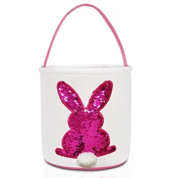 Cute Poptrend Easter Basket Bags for Kids - Bunny Tote for Eggs & Gifts